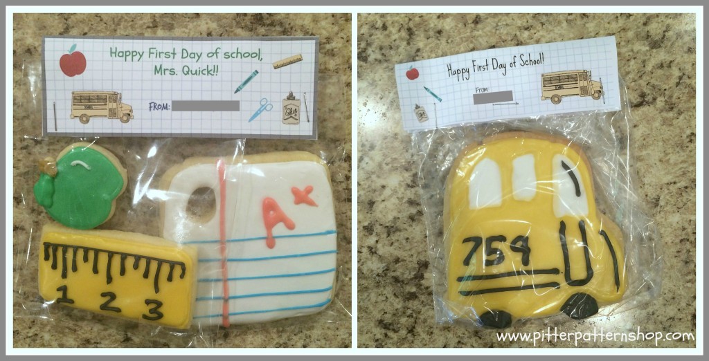 school teacher and bus cookies